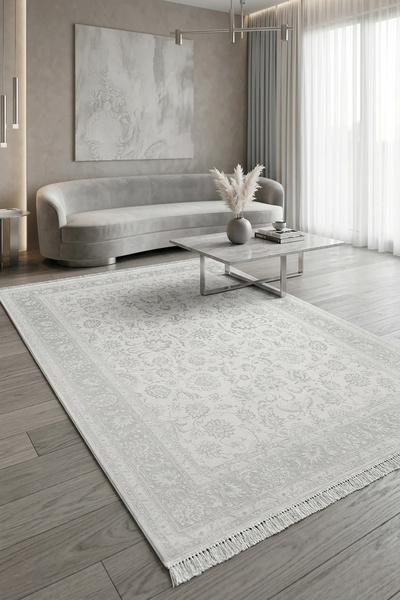 WOOLEN HOME Deluxe Viskon Akrilik Halı – Şık Püskül Detaylı