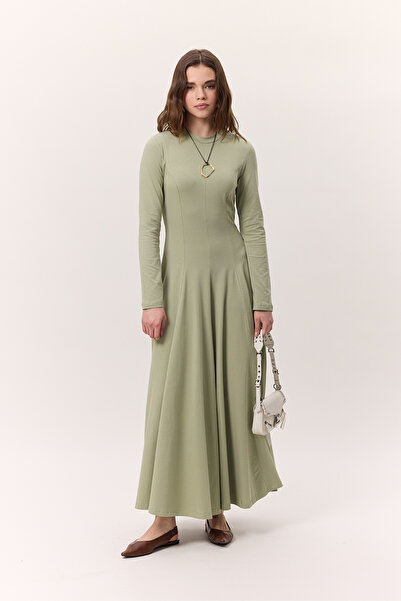 Manuka Green Seat Long Sleeve Dress
