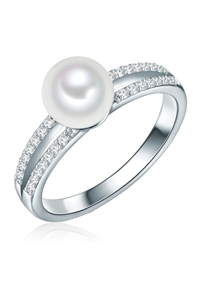 Valero Pearls Silberring Ring Sterling Silber Süßwasser-Zuchtperle weiß Zirko...