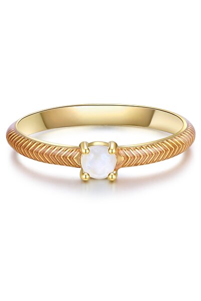 Glanzstücke München Silberring Ring Sterling Silber gelbgold Mondstein weiß E...