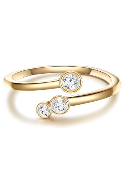 Glanzstücke München Silberring Ring Sterling Silber gelbgold Zirkonia weiß