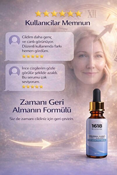 1618 Kozmetik Yaşlanma Karşıtı Yüz Bakım Serumu 30 ML