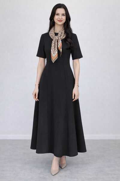 Şamdan Κοντομάνικο μακρύ φόρεμα με φουλάρι