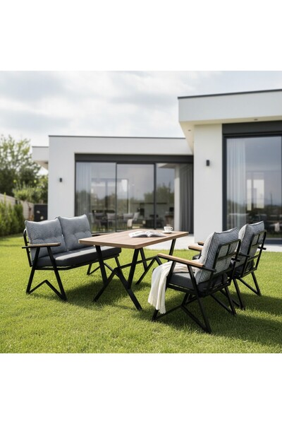 Tu Tienda MELİSA 2 1 1 MASA(70X120) BAHÇE BALKON MUTFAK TAKIMI,KAZAYAKLI