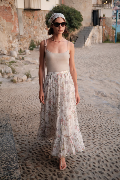 Manuka UZUN BÜZGÜLÜ ŞİFON ETEK GARDEN