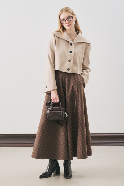 Manuka LOREN KISA GENİŞ YAKALI CEKET BEJ