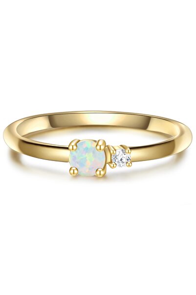Glanzstücke München Silberring Ring Sterling Silber gelbgold Opal (synth.) Zi...