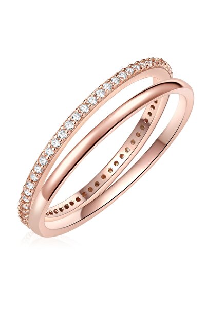 Lulu & Jane Ring mit Kristallen von Swarovski® 2er Set Ringe roségold Zirkoni...