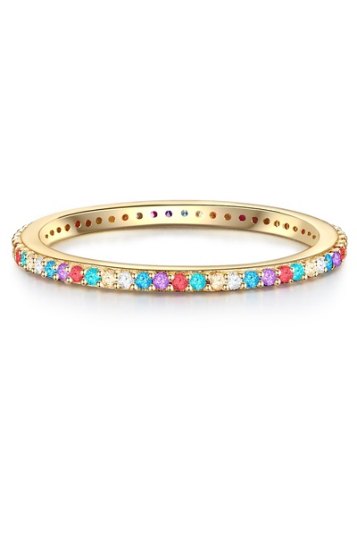 Glanzstücke München Silberring Ring Sterling Silber gelbgold Zirkonia bunt