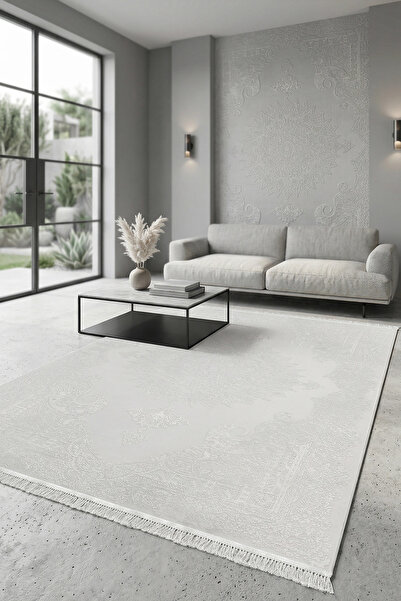 WOOLEN HOME Deluxe Viskon Akrilik Halı – Şık Püskül Detaylı