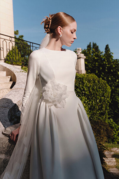 Manuka LUNA ÇİÇEK BROŞ EKRU