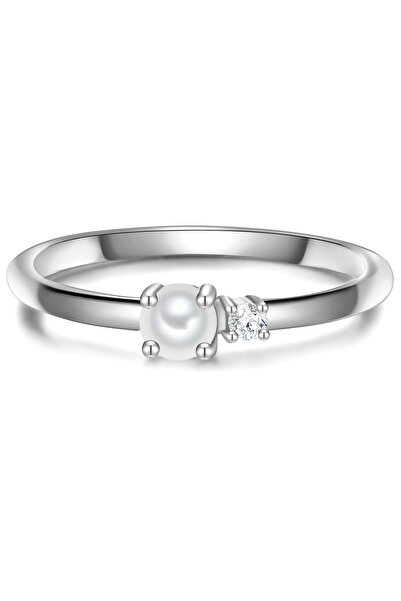 Glanzstücke München Silberring Ring Sterling Silber Süßwasser-Zuchtperle weiß...