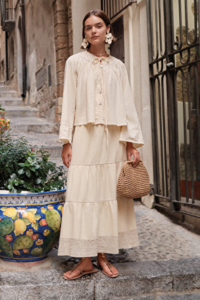 Manuka ΜΑΚΡΥ ΦΟΥΣΤΑ ΜΕ ΥΦΑΣΜΑ ΚΙΤΡΙΝΗ