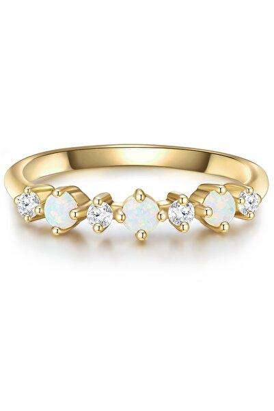 Glanzstücke München Silberring Ring Sterling Silber gelbgold Opal (synth.) Zi...