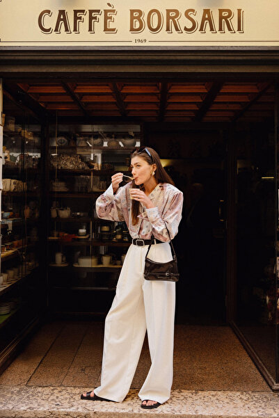 Manuka PILE DETAILED PALAZZO PANT WHITE