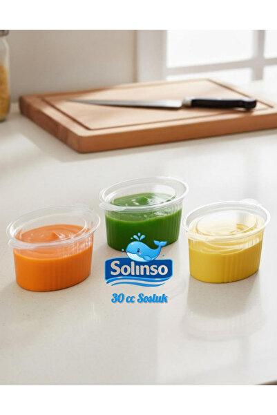 SOLINSO 🐳Plastik Sızdırmaz Sosluk Kap 30 Cc 100 Adet