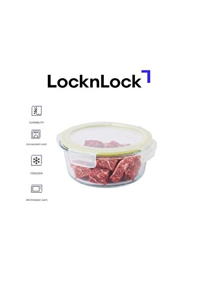 locknlock Fresh Oven-Safe Glass Round Container 635ml – Airtight, Leakproof &...