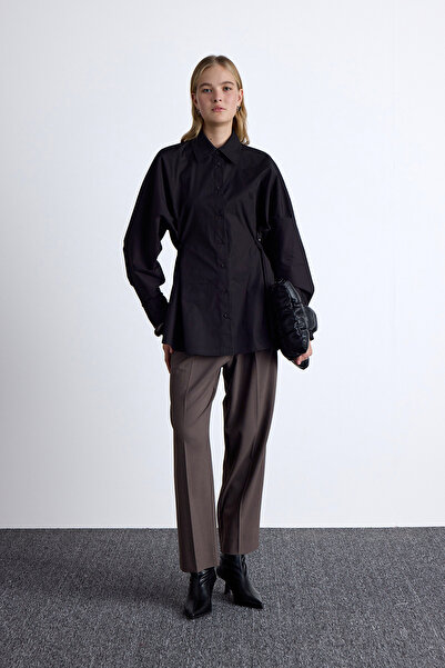 Manuka Μαύρο πουκάμισο - Ρυθμιζόμενη μέση