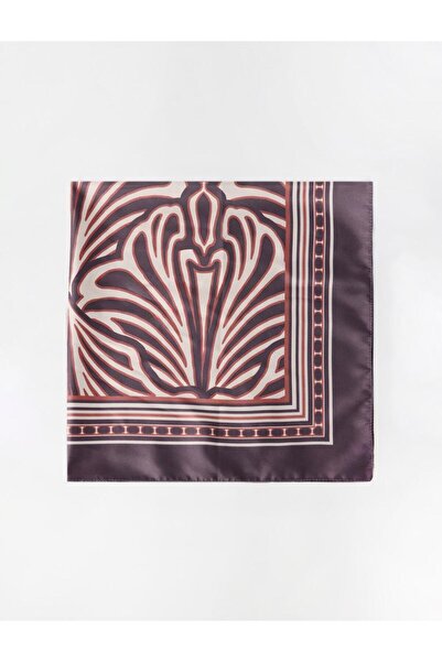 Jimmy Key Kahverengi Asimetrik Desenli Dokuma Eşarp 70x70