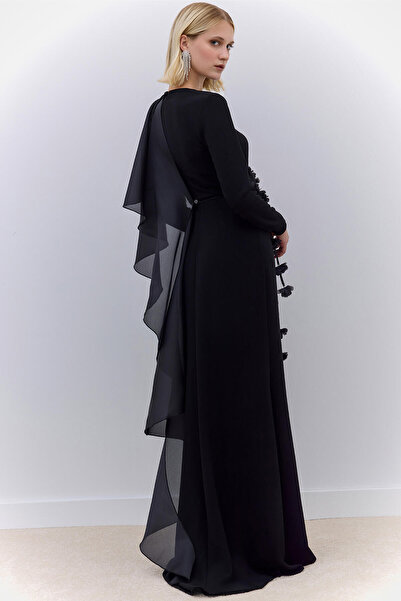 Manuka LAURA Μαύρο βραδινό φόρεμα