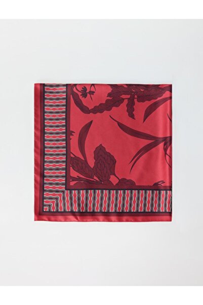 Jimmy Key Κόκκινο υφαντό κασκόλ με σχέδιο λουλουδιών