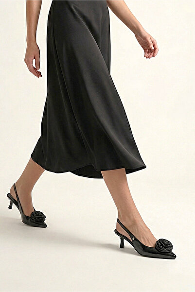 Gökhan Talay Rose Fairy Ελαστικό Soft Αντιολισθητική σόλα (4 cm) Μαύρο λουστρ...