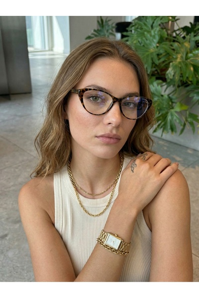 funeyes Zürih Leopar asetat ( 46 Ekartman xs )mavi Işık korumalı gözlük (meta...