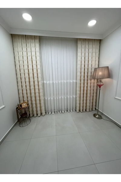 NİVEMESHOME ARVEN ECRU 1/3 ΠΛΙΣΕ ΚΟΥΡΤΙΝΑ ΦΟΝ ΤΕΧΝΙΚΗΣ APM