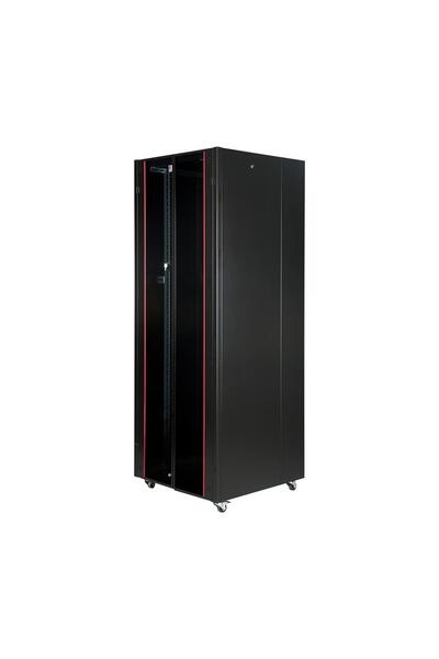 Lande 26U 600X600 Hyperline Freestanding Rack Cabinet (Black) (Front Glass Do...