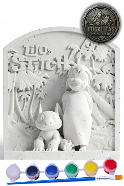 Craft3D Atölye Stich ve Lilo 15 cm Boyutunda Taş Figürü Eğitici Oyuncak Çocuk...
