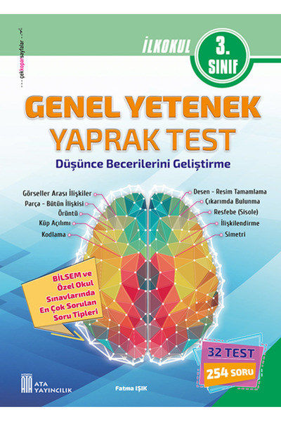 Ata Yayıncılık 3. Sınıf Bilsem Genel Yetenek Yaprak Test