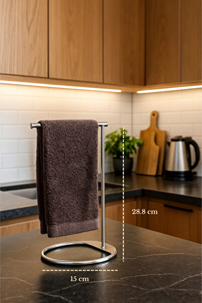Edora Home Silver Renk Metal Dikey Havluluk Paslanmaz | Tezgah Üstü Modern Ba...