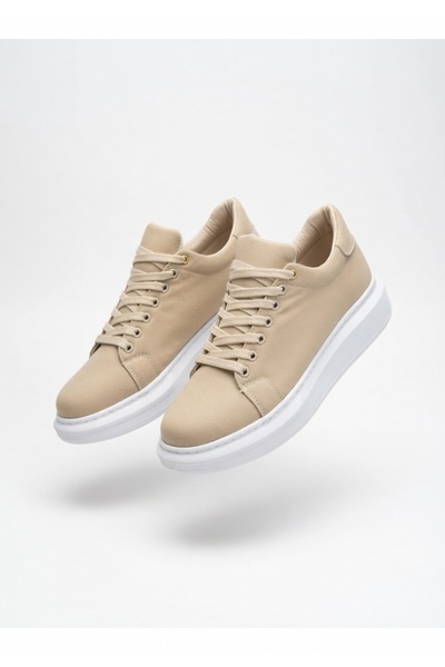 WEBORN Ανδρικά Suede Beige Sports Casual Παπούτσια Λευκή σόλα με κορδόνια
