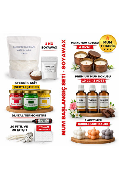 MUMTEDARİK Mum Başlangıç Seti - SOYAWAX SETİ