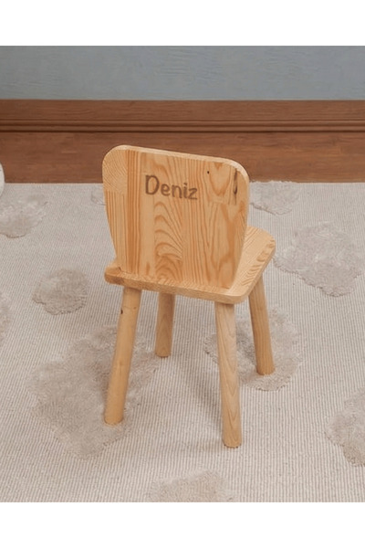 Muyuru Montessori Çocuk Oyun Aktivite Çalışma Sandalyesi Çam Ahşap Standart M...
