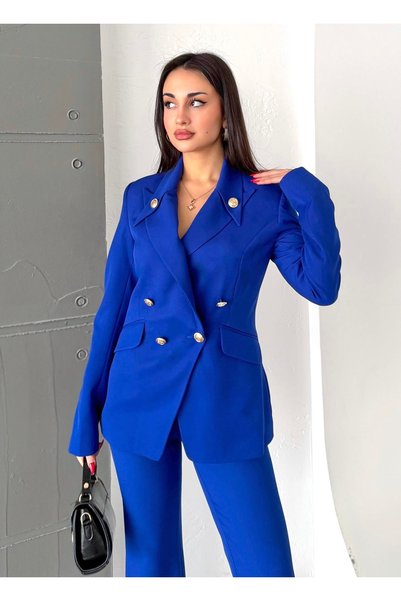 Shahiqa Yakası Düğmeli Blazer