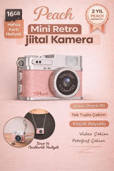 PeacHTec PEACHTECH Mini Kamera 1080P HD – Anahtarlık Boyut, Retro Tasarım(Min...