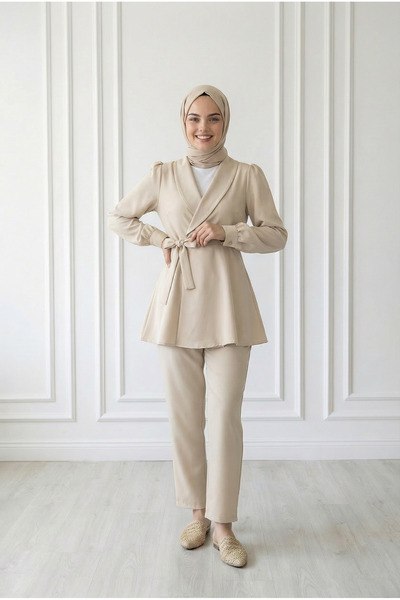 MİHRA STORE Bellinzona Belt Λεπτομερής Στολή Μπουφάν-AS00466 Stone