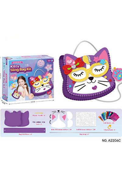 genernic Cute Cat Bag for Children 50-Piece Sewing and Decoration Kit