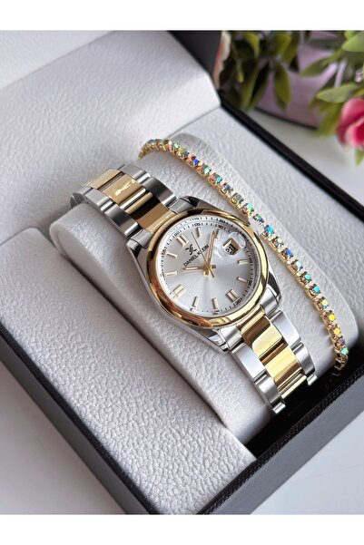 Daniel Klein Yeni Sezon Takvimli Garantili Çelik Kordon Gold Gümüş Renk Kadın...