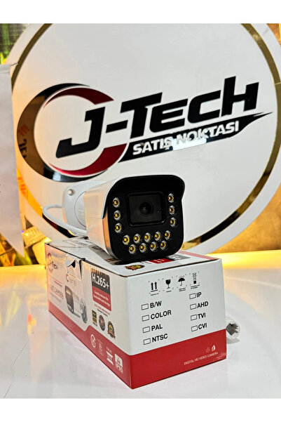 Midcom J-TECH JT-9090 5MP SESLİ IP Bullet 15 LED PoE 3.6MM Network Kamera Gece-Gündüz Renkli Görüntü