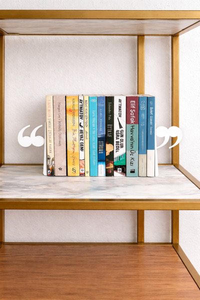 VENON 2 τεμάχια ❤️   ΛΕΥΚΟ " "TIRNAK Mark" " Μεταλλική Βάση Βιβλίων Διακοσμητ...