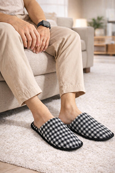 RedPlay شباشب منزلية للرجال شباشب شتوية مطبوعة من القماش المحبوك