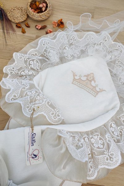 Sitilin Baby Girl and Boy Unisex Luxury Swaddle Blanket with Veil Stl4845
