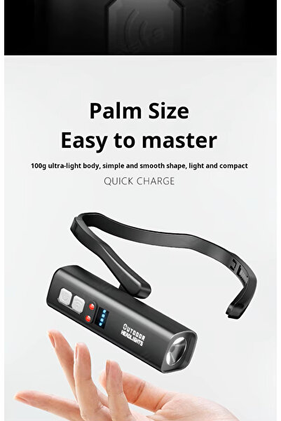 OEM Lanternă frontală reglabilă Xinsite T1-B-01S, IP55, 2700K, USB-C, 18650 Li-Ion 1500 mAh, >12h, ABS