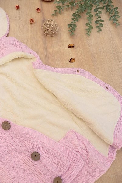 Sitilin Baby Girl Rabbit Ear Buttoned Cream Baby Carrier Swaddle Stl6814