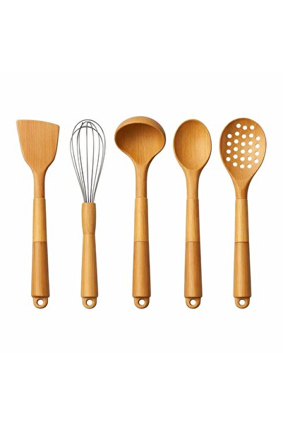 TUX Silikon Mutfak Pişirme Gereçleri Seti, 5 Parça Yapışmaz Mutfak Gereçleri Seti Saplı Spatula Se