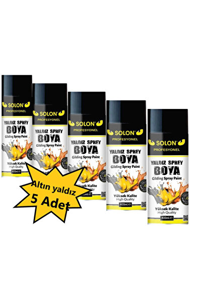solon 5 Adet Altın Yaldız Sprey Boya 400 Ml.