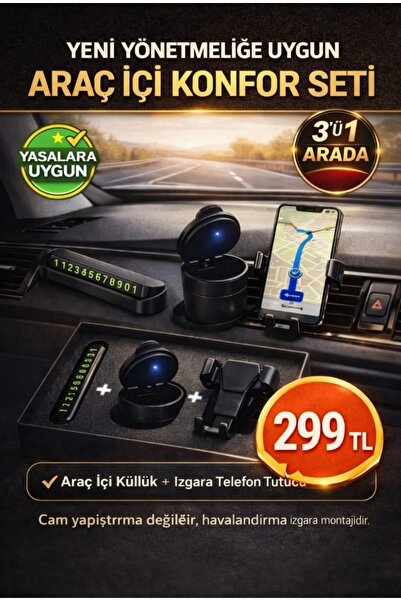 Home Araç İçi Işıklı Küllük, Yeni Yönetmeliğe Uygun Klima Telefon Tutacağı Nu...
