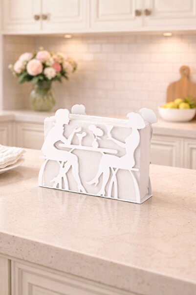 VENON White People Sitting in Cafe Metal Napkin Holder Table Restaurant Coffe...